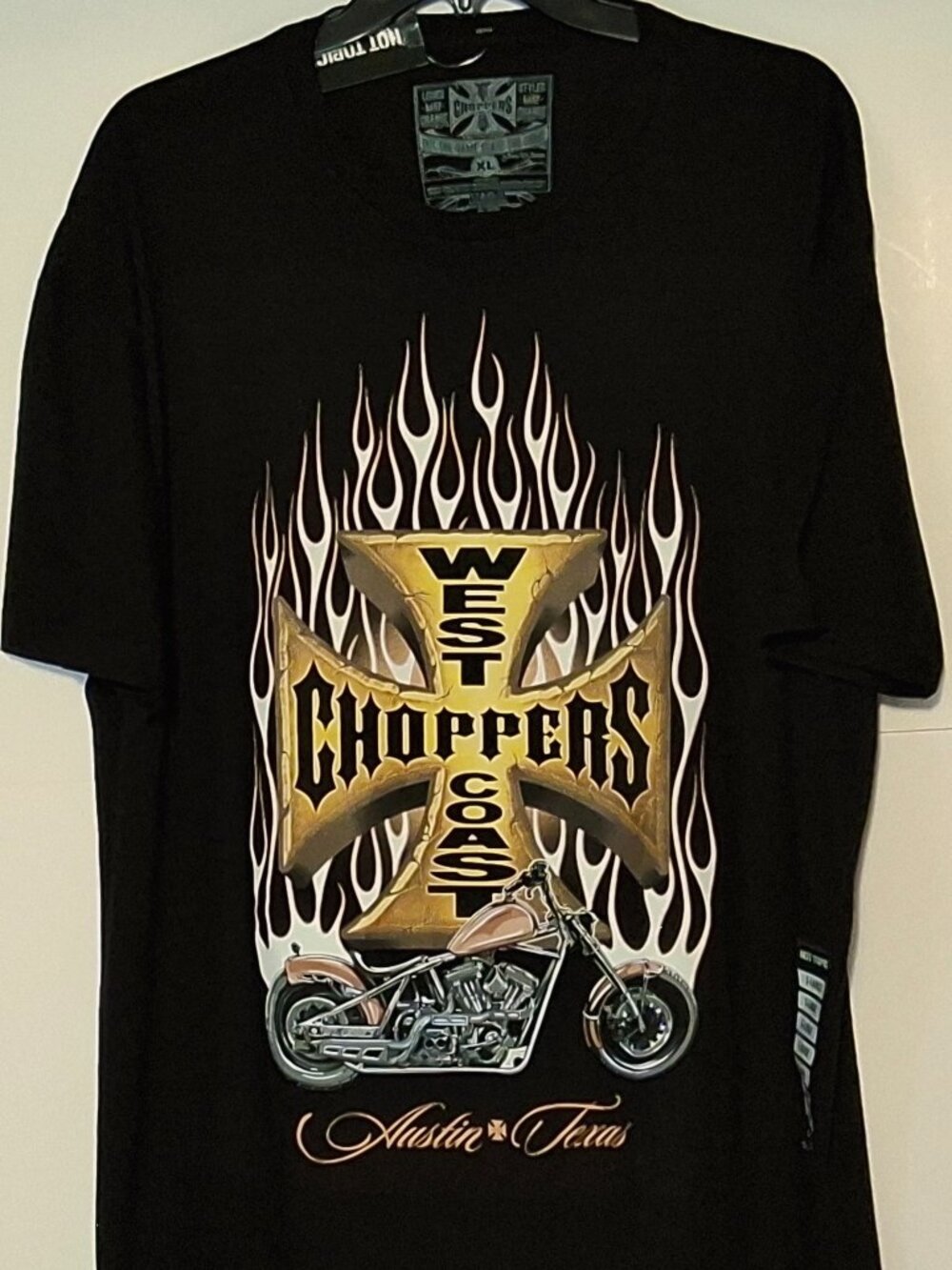 West Coast Choppers Austin Texas Iron Cross Graphic Black T-Shirt